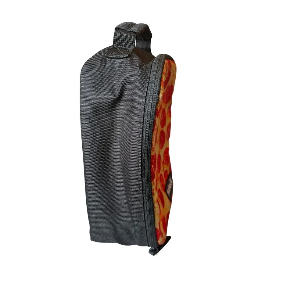 Hurley Pizza Print Insulated Lunch Bag Black Red Pepperoni‎ Graphic Snack Tote